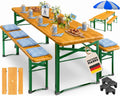 Gartenmöbel-Set, ® Bierzeltgarnitur 3-TLG., Festzeltgarnitur klappbar, Biertisch mit 2 Bierbänken, Partygarnitur, Sitzgarnitur, wetterfest, stabil
