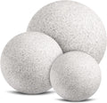 trendlights24 Außenwandleuchten, Stone IP65 Kugelleuchte 3er Set 20+30+50 cm 230V & E27 LED 9W
