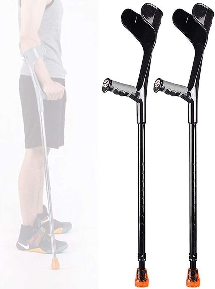 DBOATB Nordic-Walking-Stöcke, Gehhilfen für Senioren Aluminium Unterarmkrücken, Faltkrücken Erwachsene mit rutschfesten Spitzen, Gehhilfen zum Gehen