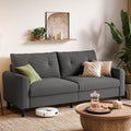 Sofa, 3 Sitzer, 201cm Breit Sofas mit Verstellbarer Sitztiefe, Kleine Sofacouch für Wohnzimmer Schlafzimmer Wohnung Büro - Grau, LINSY HOME