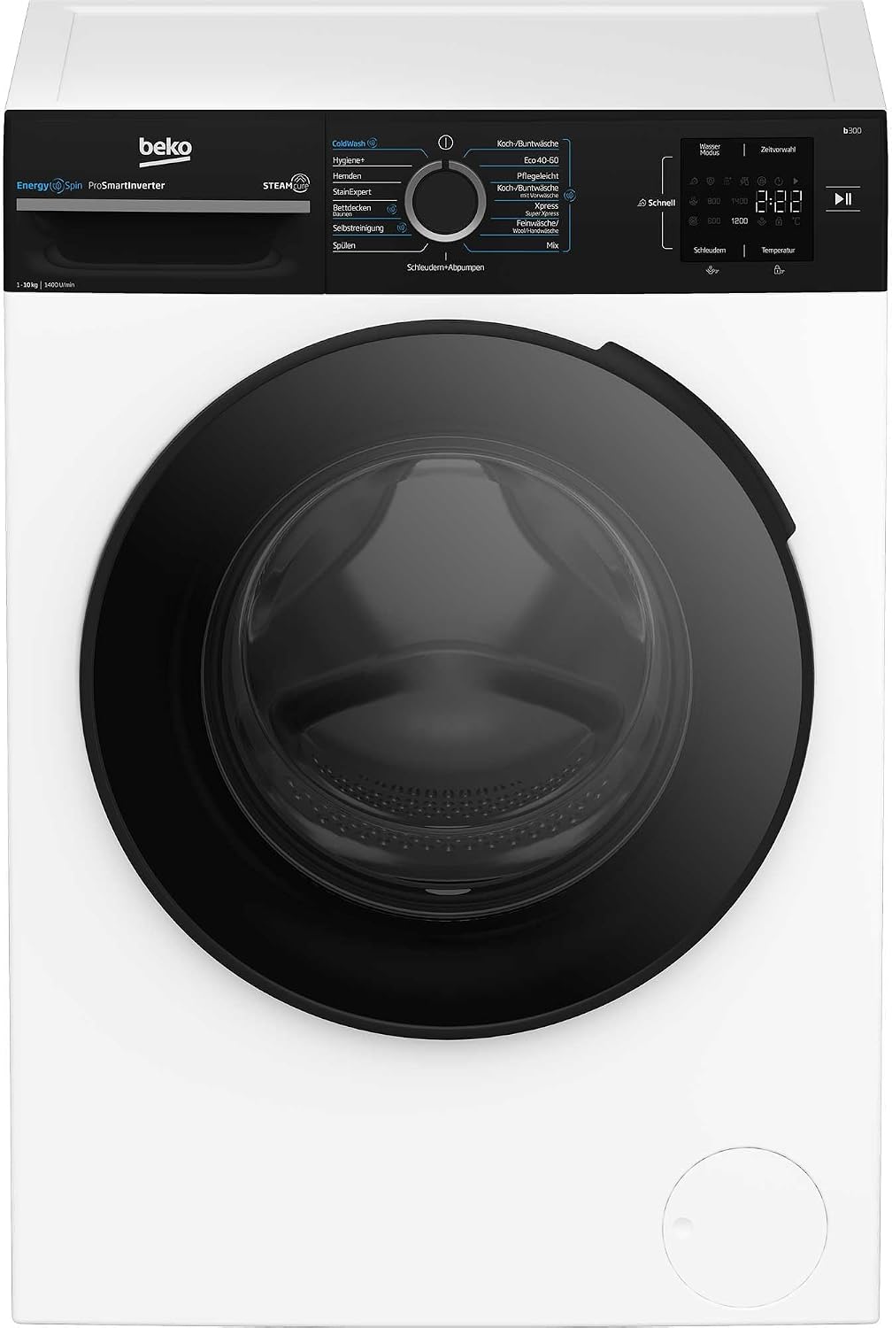 Beko BM3WFU31041R Waschvollautomat Waschmaschine, 10 kg, EnergySpin, Schleuderwahl 1400 U/min, SteamCure Dampffunktion, allergikergeeignet