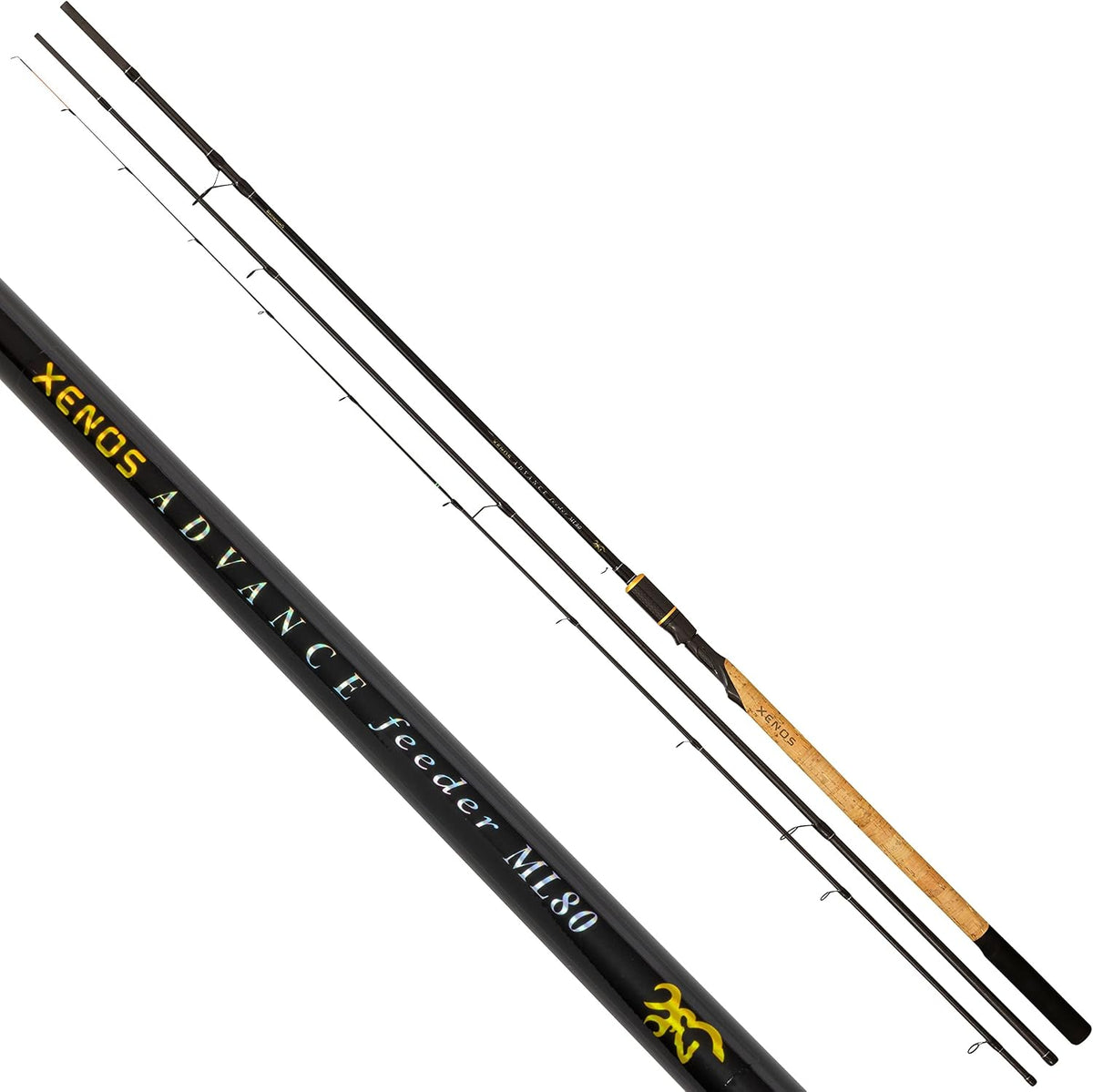Browning Wurf-Ruten, Premium Xenos Advance Feeder Feederrute mit hochwertigem Blank, Angeln auf Friedfisch mit Futterkorb Ansitz-Angelrute, Diverse, 3