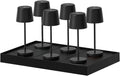 Tischlampen, KELLY Mini Tischleuchte, kabellos, Aluminium, LED, Weiß, dimmbar, Höhe 22 cm, mit Ladeplatte, 6 Stück, Lumisky