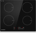 AMZCHEF 4 Platten Induktions Kochfeld, 60 cm, 7400W Einbau Induktionskochplatte mit 9 Leistungsstufen und Boost, Sicherheitsschloss und Timer