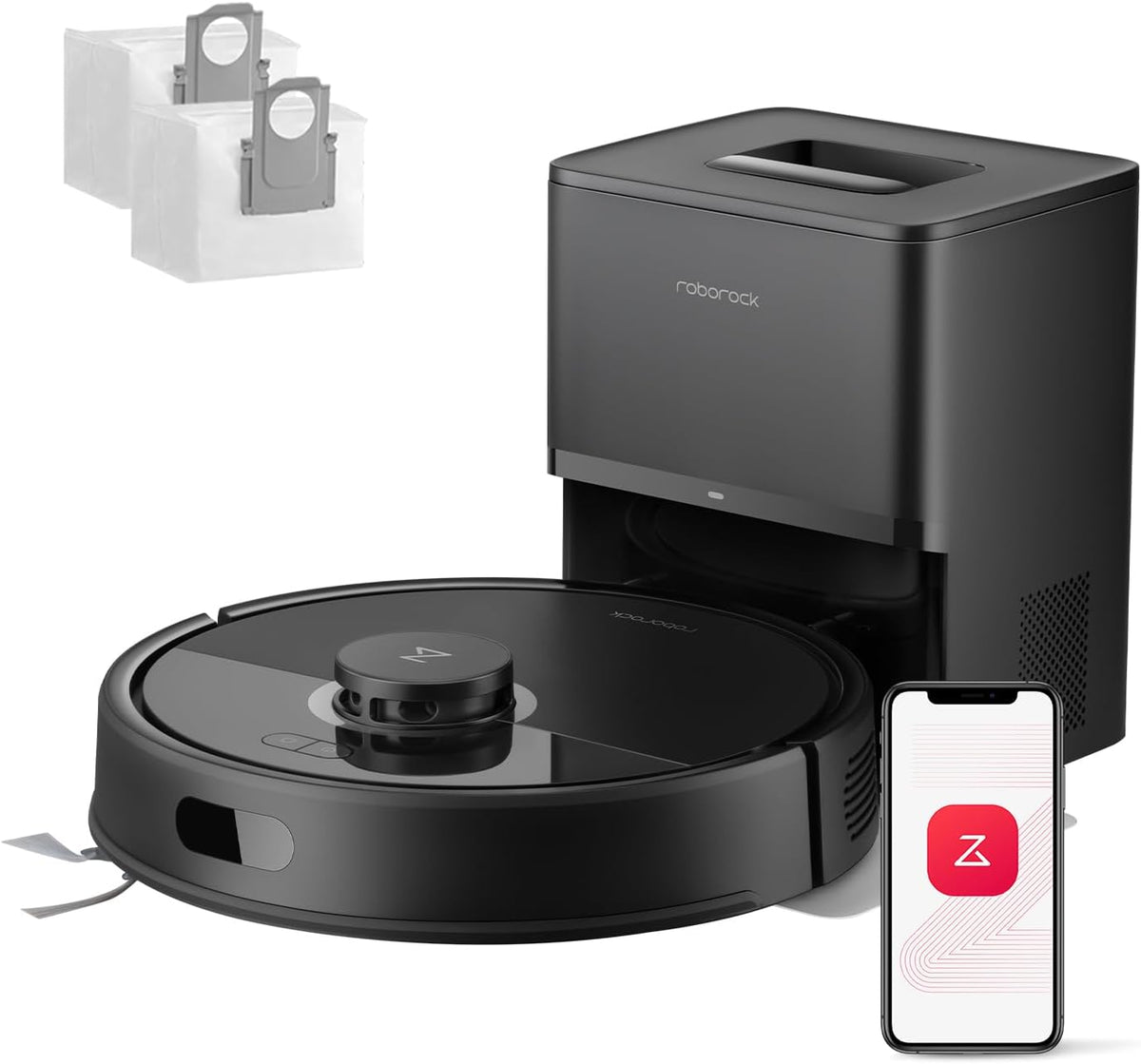 roborock Staubsaugroboter, Q7 L5+ Set Saugroboter mit Wischfunktion Absaugstation, 8.000 Pa
