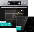 Gorenje Einbau-Herd-Set Inox Air Set mit Glaskeramik- Kochfeld, Heißluft, 73L, 250° max. Ofentemperatur, MultiAir Technologie, 9 Funktionen