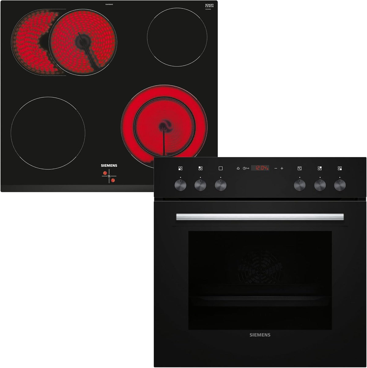 Siemens EQ110KA1B iQ100 Herd-Glaskeramik- Kochfeld, Kombination (herdgesteuert), 59, 4 cm breit, Schnellaufheizung