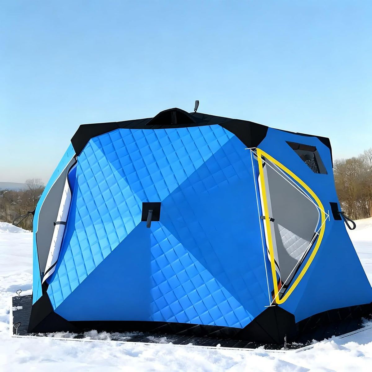 Generisch Instant Pop Up Eisangeln, Shelter Isoliertes Sechseck Zelt für 6-10 Personen mit Herd Jack Portable Shanty