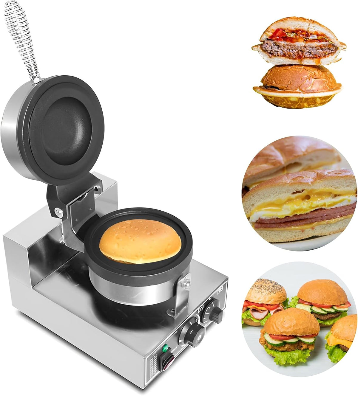 LIROPAU Sandwich- & Paninitoaster, Elektrische UFO Burger Presse, 50°C - 300°C Temperaturregelung
