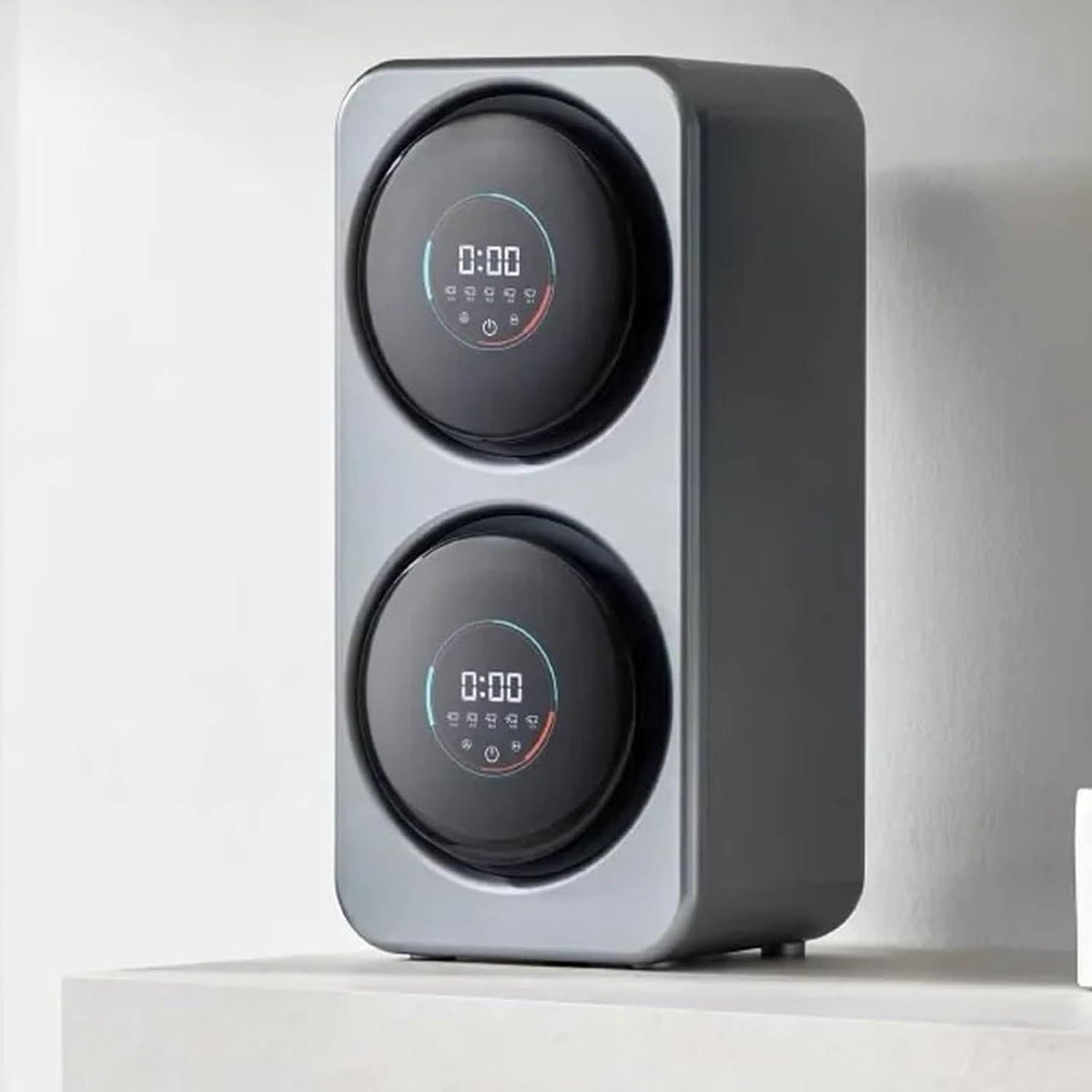 JINGEDD Mini- Waschmaschine, und Trockner 2 in 1, 2 × 3, 5 l, mit LCD-Touchpanel/intelligenter Selbstreinigung, unabhängigem Waschprogramm