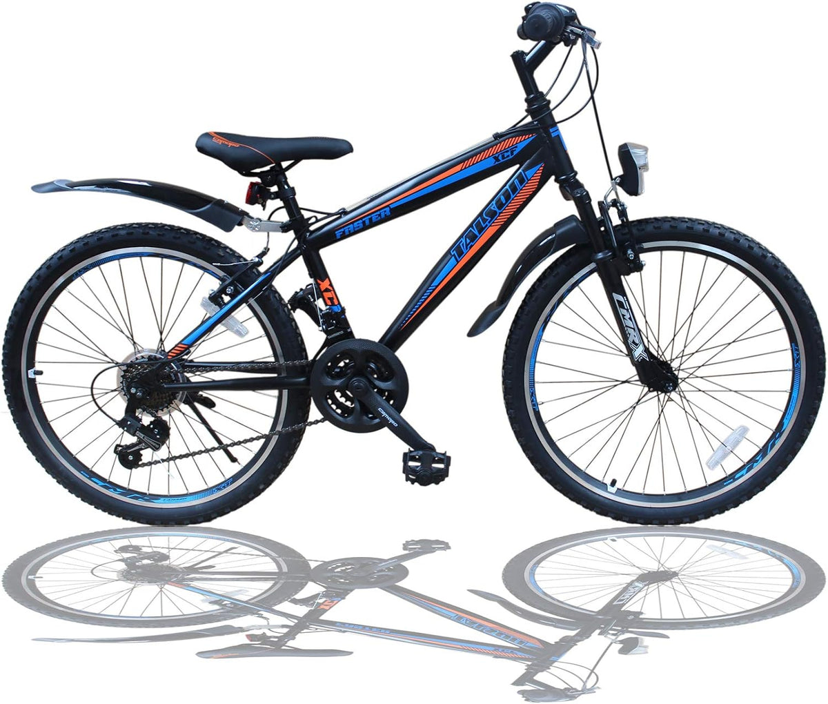 Talson 20 18-Gang Zoll Fahrrad Shimano Mountainbike, mit Gabelfederung und Beleuchtung Neu