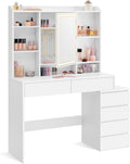 Schminktisch, mit LED-Beleuchtung, 40 × 117, 5 × 145 cm, VASAGLE