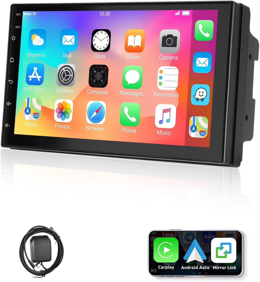 ESSGOO Digital Media-Receiver, 4+64G 2 DIN Bluetooth Autoradio mit Wireless Carplay & Android Auto