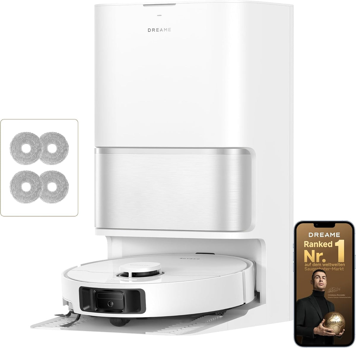 dreame Staubsaugroboter, L10s Ultra Gen 3 Kit Saugroboter mit Wischfunktion, 25.000 Pa