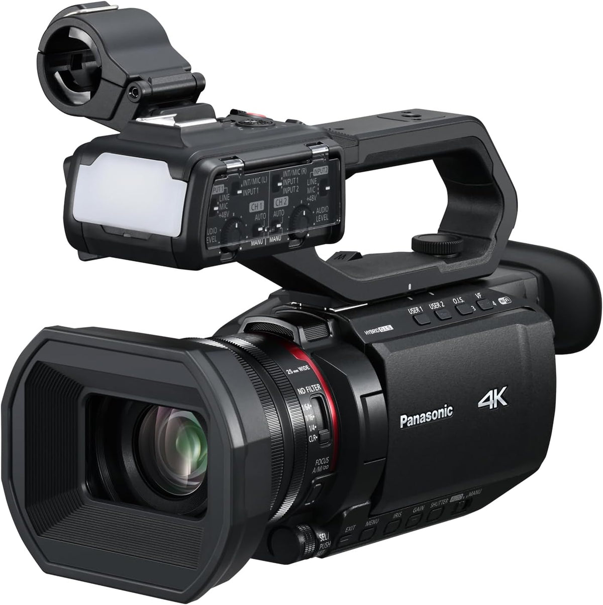 Panasonic AG-CX18EH 4K 60p Professional Camcorder, with 25mm Wide-Angle Lens, 24x Zoom, 3G-SDI, XLR, 5-Axis Hybrid OIS, LED Light, Wi-Fi, USB PD