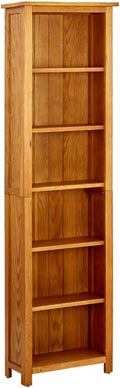 Standregal 6 Eichenholz Massiv Bücherregal Fächer, Wandregal Bücherschrank Holzregal Raumteiler Bürorregal Regal Aktenregal 52 × 22 × 180cm, vidaXL