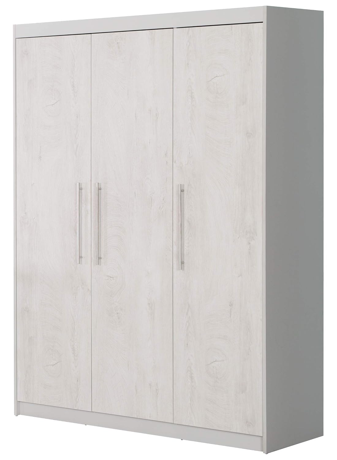 Kleiderschrank, 'Maren 2', 3 Türen, Drehtürenschrank, Babymöbel, Kindermöbel, Lichtgrau und Weiß, roba