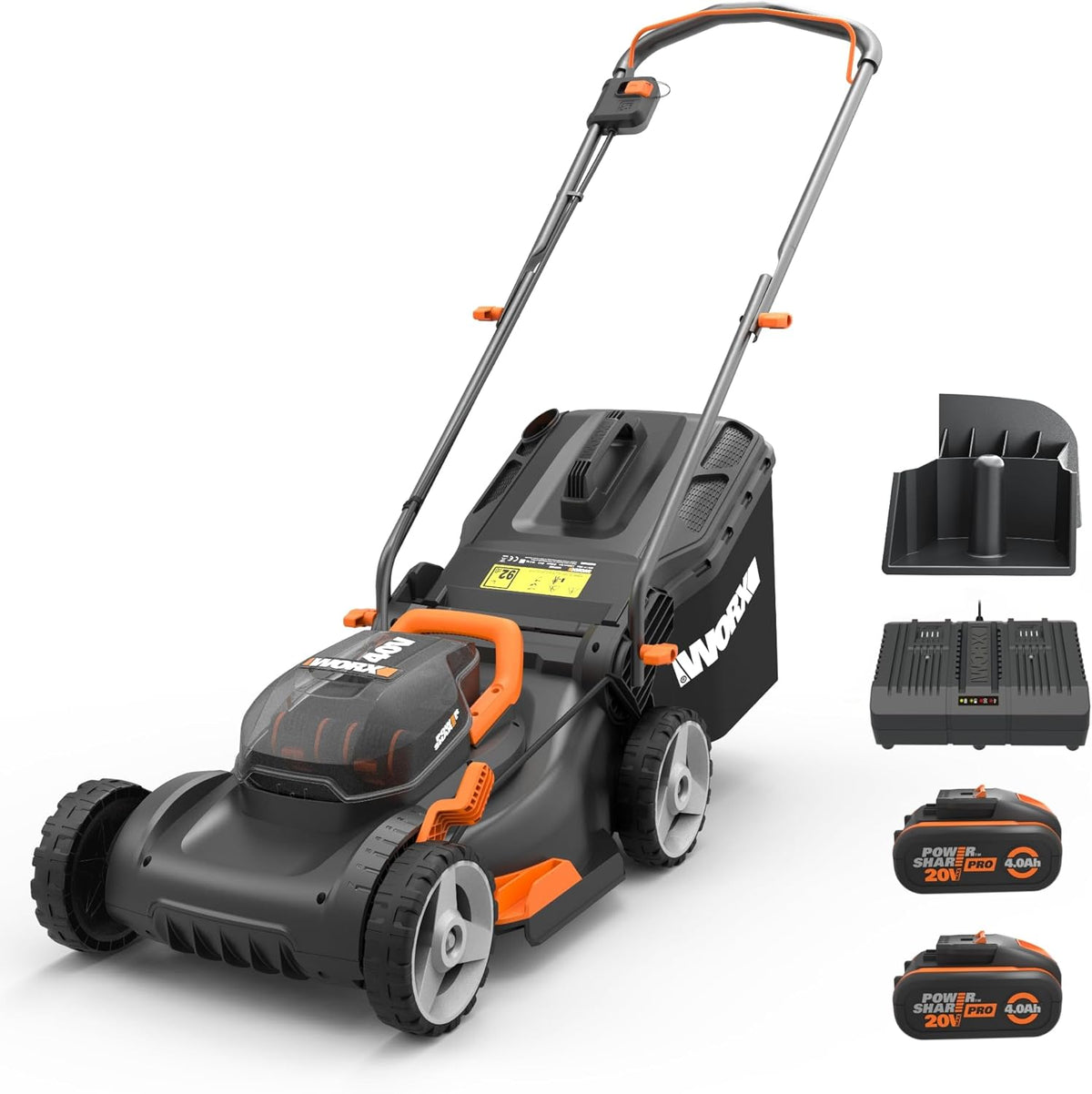 WORX Rasenmäher,   WG743E Akku-Rasenmäher 40V, 40cm