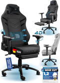 Ultimatrix Imperium Gaming-Stühle, FURY Gaming Stuhl Ergonomisch TESTSIEGER Integrierte Lordosenstütze, 4D-Armlehnen, Atmungsaktiver Stoff, Fußstütze