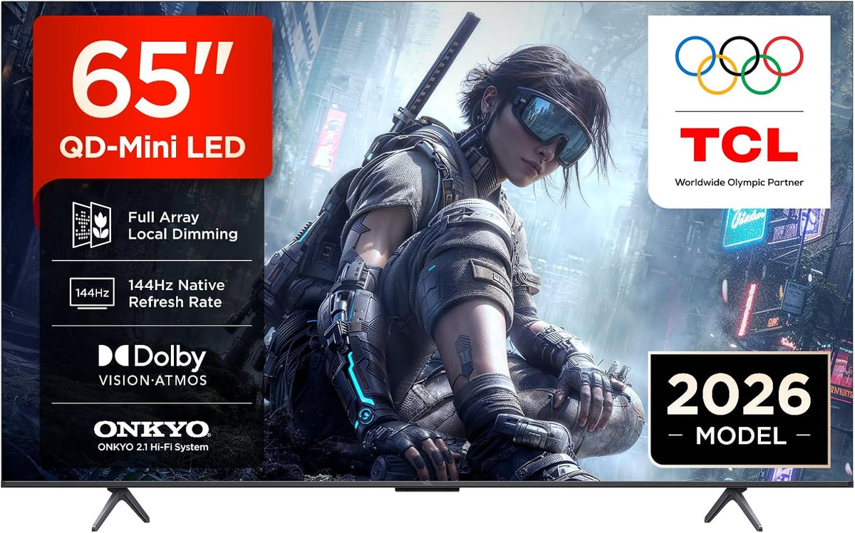 TCL 65T8D LED 65 QD-Mini Zoll Fernseher, 4K Smart TV, Google TV, 144 Hz