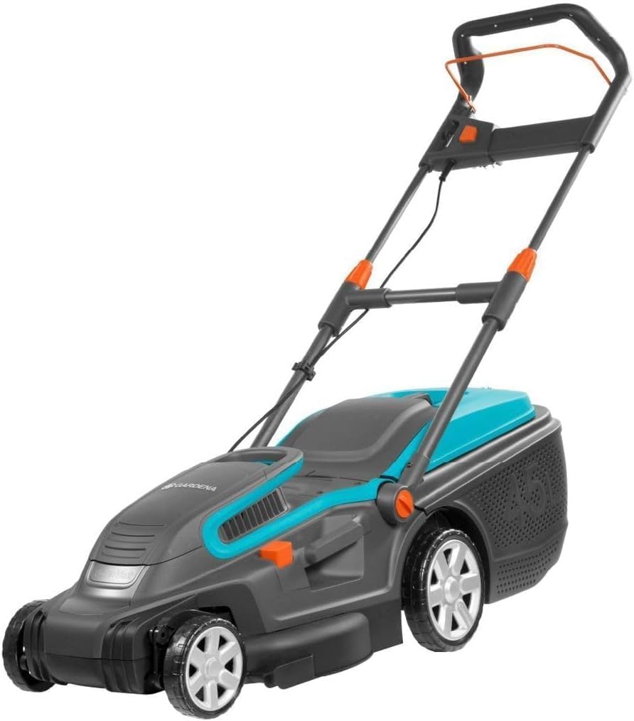 Gardena 1800 42 PowerMax Elektro Rasenmäher, 42 cm Schnittbreite, 45 l Fassungsvolumen, Schnitthöhe 20-60 mm, klappbares Gestänge