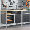 Werkzeugschrank, Arbeitsplatz mit Schubladen Schwarz und Grau 100 x 55 x 85 cm, Heimwerkerbedarf, Bauzubehör, Werkzeugaufbewahrung & Ordnungssysteme