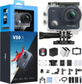 AKASO 4K30FPS Action Cam Unterwasser Kamera, Fernbedienung, Helmzubehör-Kit V50X