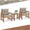 Gartenstuhl 2X ® Lounge Set Balkonmöbel Bistrotisch Set mit, Holz und Balkon Tisch, Gartenlounge Set im Rope Design, Garten Lounge