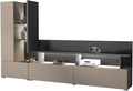 Lomadox Wohnwand, in beige mit anthrazit LED-Beleuchtung 2 Schubladen TV-Wand modern