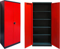 Werkzeugschrank, Werkstattschrank, Metallschrank anthrazit, H192 x B78 x T38 cm, robust, langlebig, abschließbar, ideal für Werkstatt, Garage, Lager