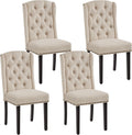 Esszimmerstuhl, Esszimmerstühle 4er Set gepolstert mit hoher Rückenlehne, Beige, Yaheetech