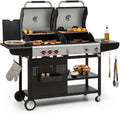 Klarstein Gasgrills, Hot & Hot Kombigrill - 2in1-System: Gas-/Kohlegrill, 3 Edelstahlbrenner, Leistung: 8, 5 kW, InstantReady Concept