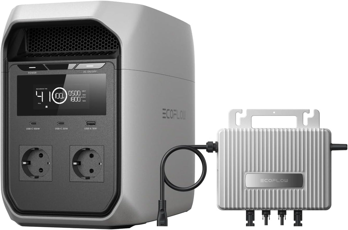EF ECOFLOW DELTA 3 Classic Tragbare Powerstation, 1024Wh, 0% VAT WLAN STREAM Mikrowechselrichter 800W, LiFePO4-Batterie, 1800W AC (3600W Spitze)