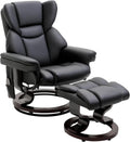 Relaxsessel, mit Hocker, 360° Drehbarer Fernsehsessel, Schwarz, HOMCOM