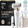 Braun Epiliergeräte & Zubehör, Epilierer Damen Silk·épil 9 Flex SkinSpa, 9-681 3D, Wasserdicht, Gold