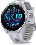 Garmin Smartwatches, Forerunner® 965 Smartwatch zum Laufen, mit farbigem AMOLED-Display, Trainings- und Erholungsmessungen, Whitestone und Powder Gray