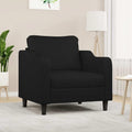 Sessel, Schwarz 60 cm Stoff, Dick gepolsterte Sitzfläche und Rückenkissen, Atmungsaktiver und langlebiger Bezugsstoff, Modernes, PUGYNBK