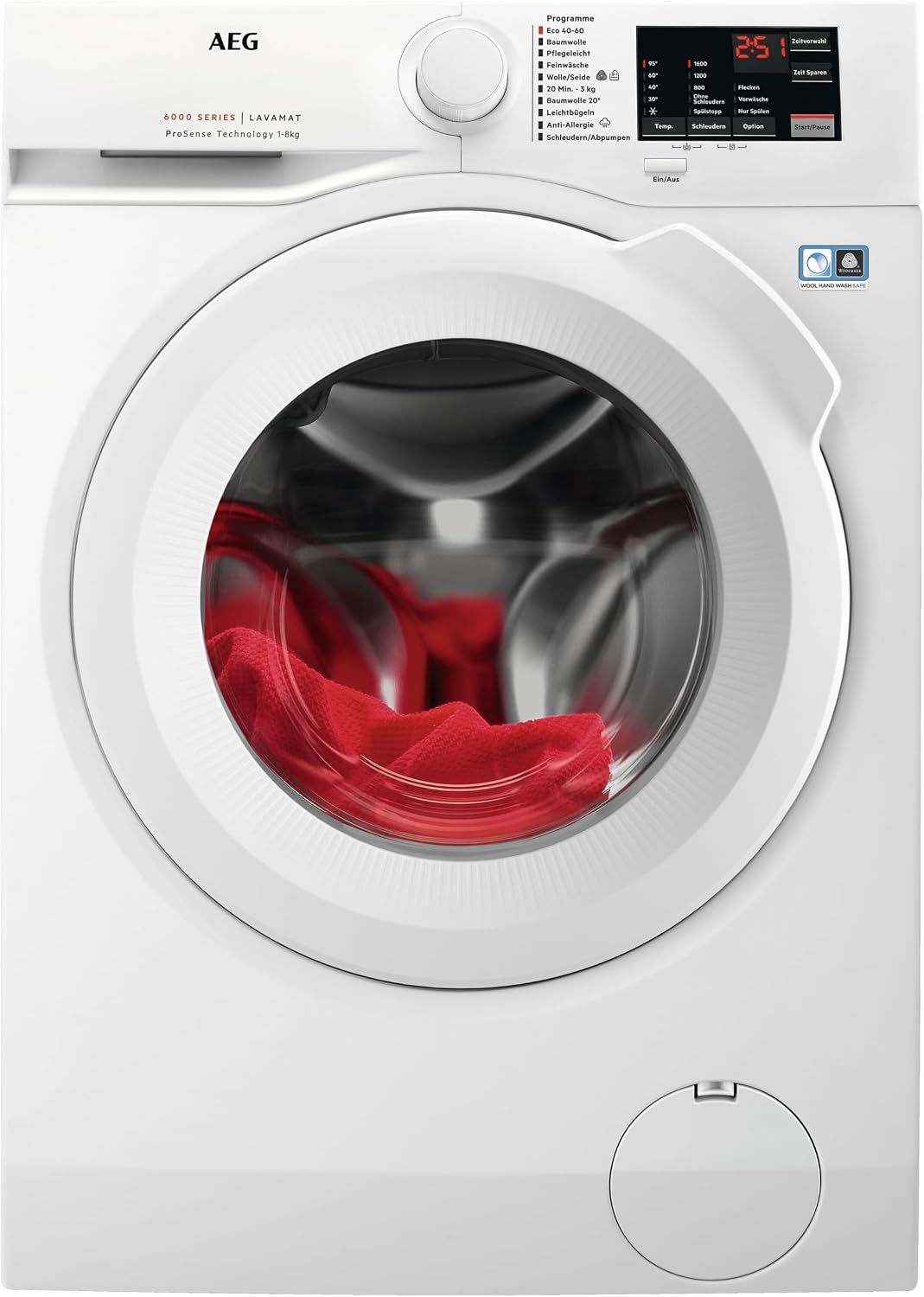 AEG Waschmaschine, 0 kg, Leise, Mengenautomatik, Nachlegefunktion, Kindersicherung, Schontrommel, Wasserstopp, 1600 U/min, L6FBA51680