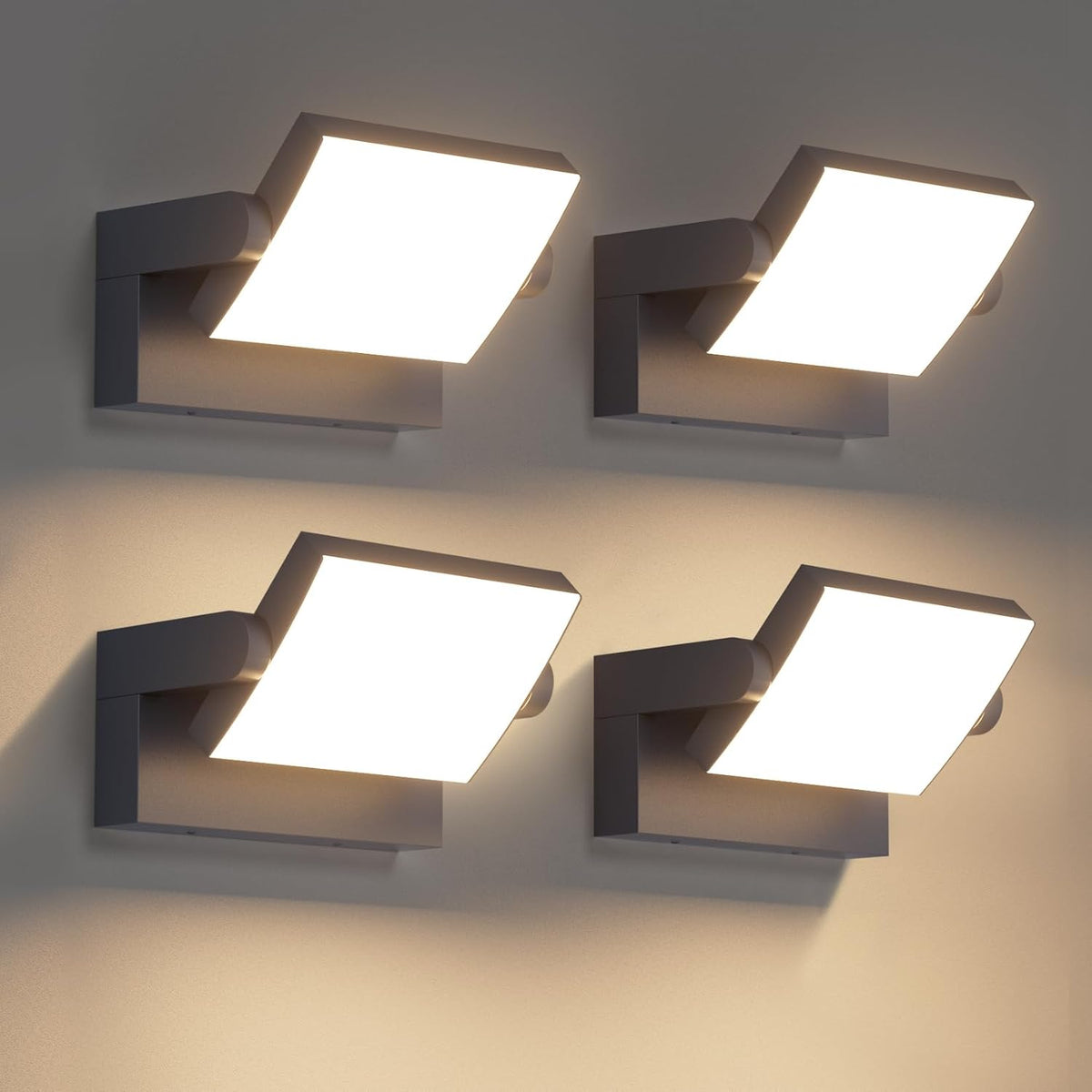Klighten Außenwandleuchten, Wasserdicht IP65 Wandleuchte Außen Innen Wandlampe mit Schwenkbar LED Panel für Garten Eingang, Anthrazit, 1500 Lumen