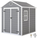 Outsunny Gerätehaus, 4m² Wasserdicht mit Boden 182 × 151 × 219/181 cm Grau