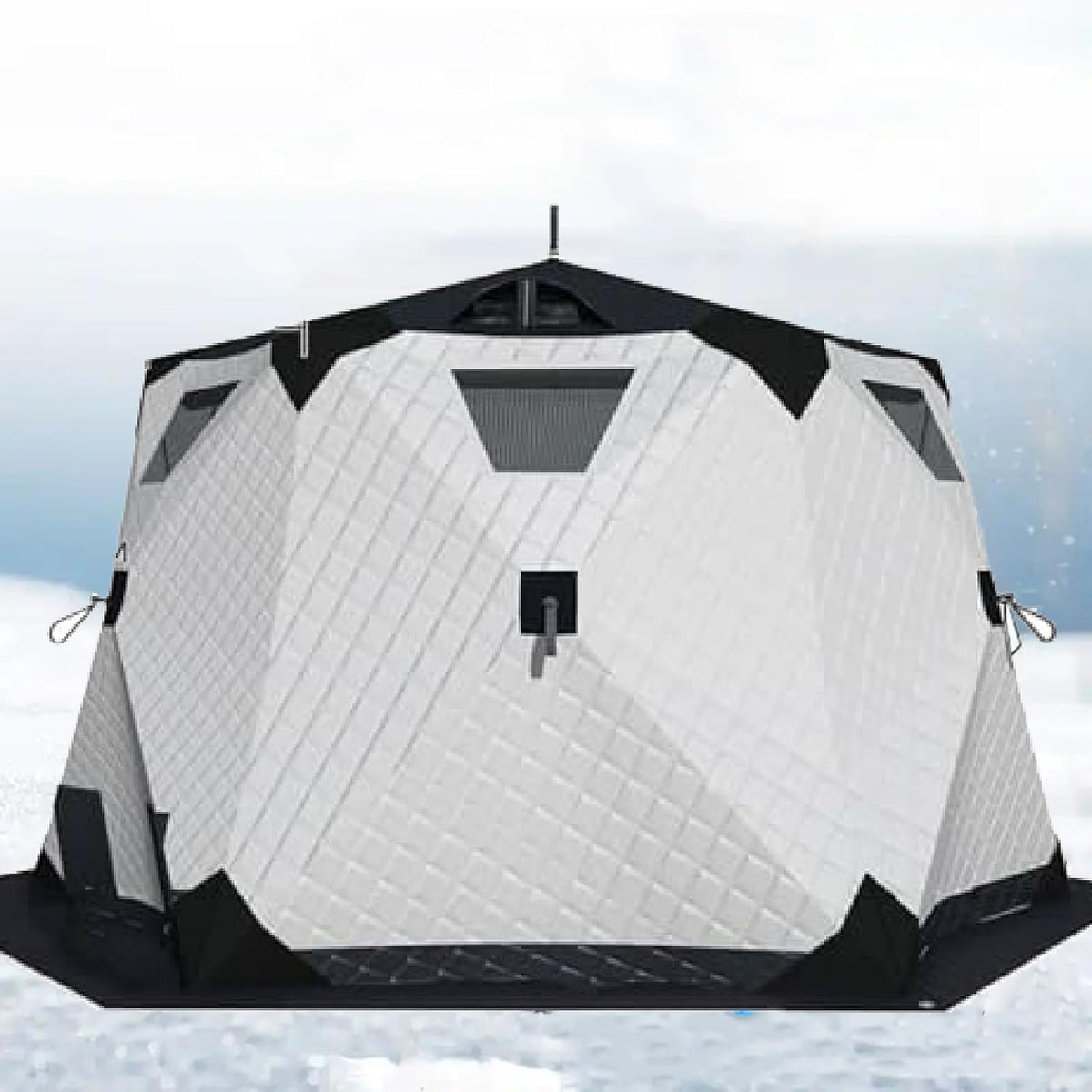XUXIAO Hexagon Eisangeln, Shelter, zum Wandern Weiß