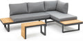 Gartenmöbel-Set Lounge-Set Samara, aus Aluminium, inklusive Kissen, Anthrazit/Holzfarben/Grau, Mittel, Greemotion