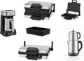 Roland Germany Elektrogrills, Multigrill, 2000W Elektro-Kontaktgrill, Schwarz, 340x220mm Grillplatten, 5-Stufen Temperaturregelung, für Lahmacun