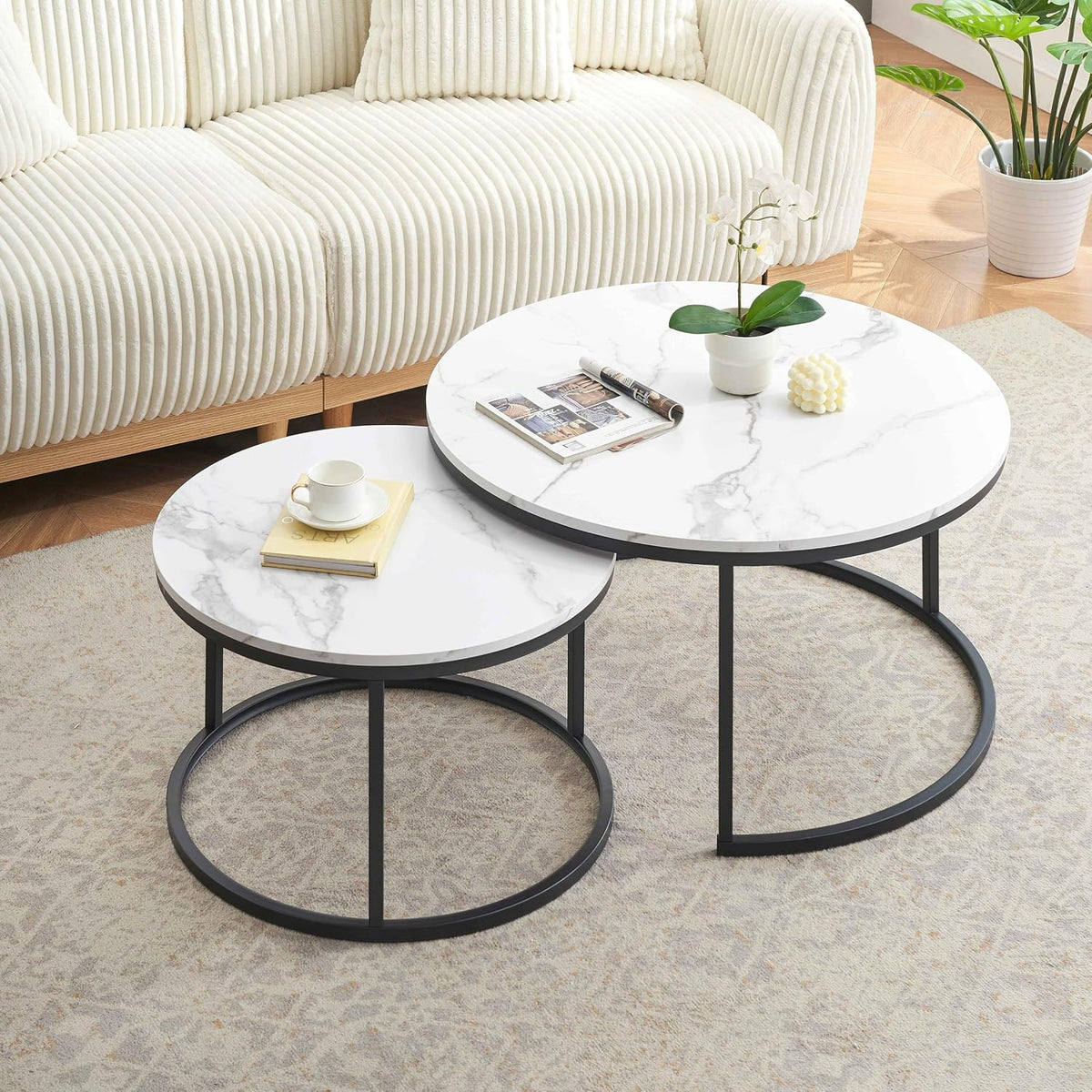 Couchtisch, Marmor Optik, Ginhow