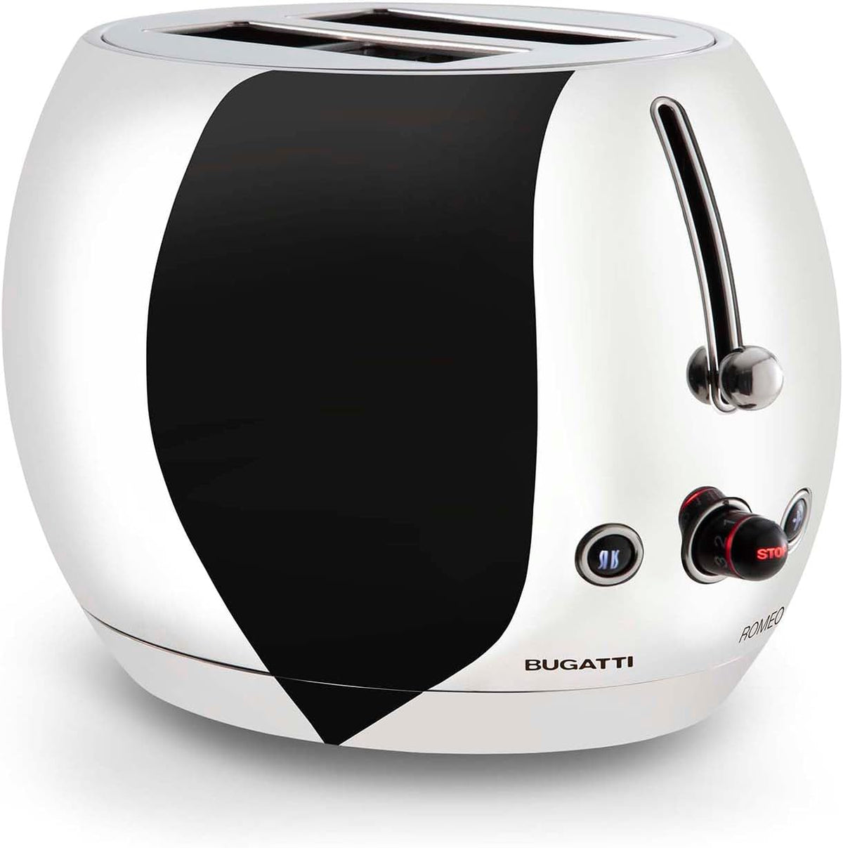 BUGATTI Toaster,   Romeo, Multifunktions-Design-Toaster aus Edelstahl, 7 Röststufen, 4 Funktionen, ohne Zange, 870-1035 W