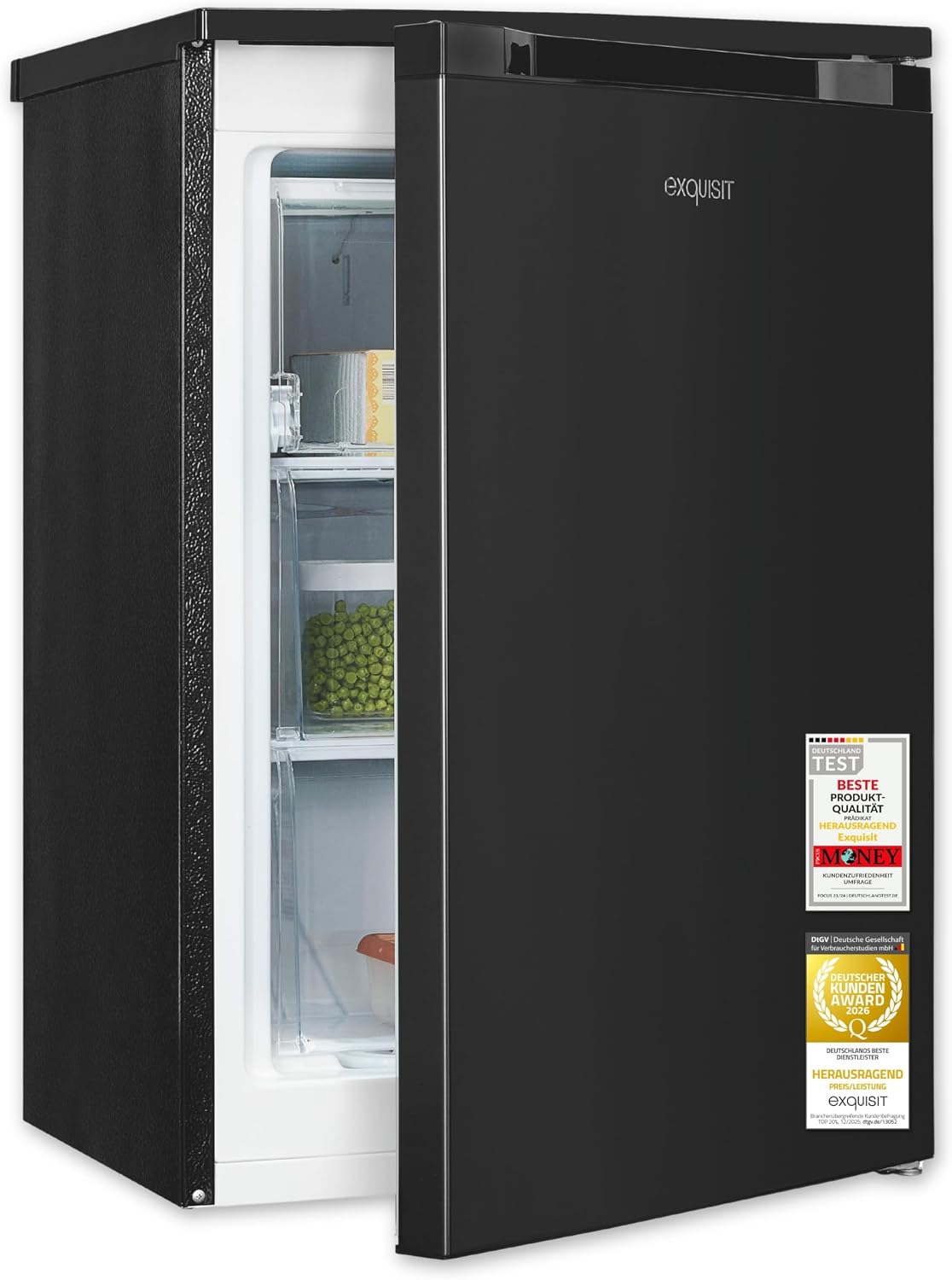 Gefrierschrank GS581-051C, 85 l Tiefkühlschrank in Weiß, Exquisit