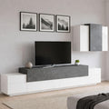 Dmora TV-Bänke & Lowboards, - Ausgestattete Wand Ruben, TV-Ständer-Wohnzimmerset, Mehrzweck-Wohnzimmermöbel, 100 % Made in Italy, 240 x 45 x 180 cm