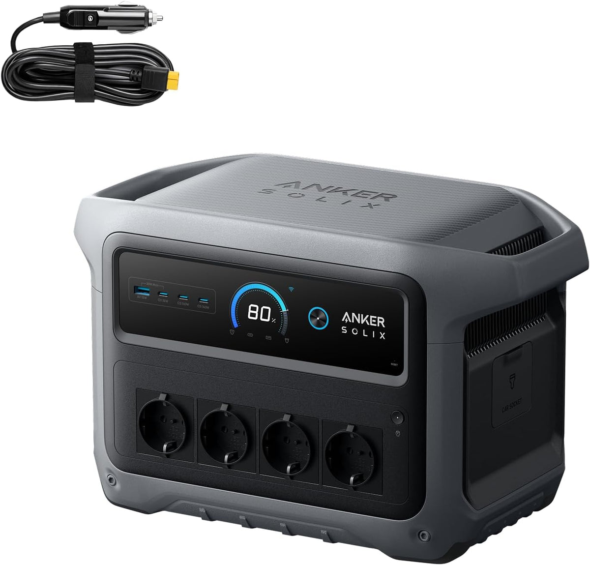 Anker SOLIX C1000 2 Gen Tragbare Powerstation, mit Autoladekabel, 2.000W
