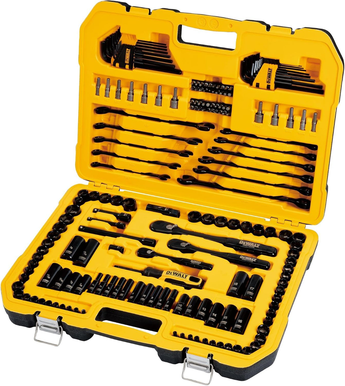 DEWALT Werkzeugset, Drive Socket Set for Mechanics, Black Chrome Polish, 184-Piece (DWMT45184)