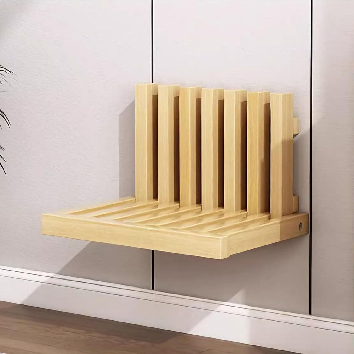 Valdoza Klappstühle, Platzsparender Wandklappsitz Holz klappbar für schmale Flure bis 150 kg